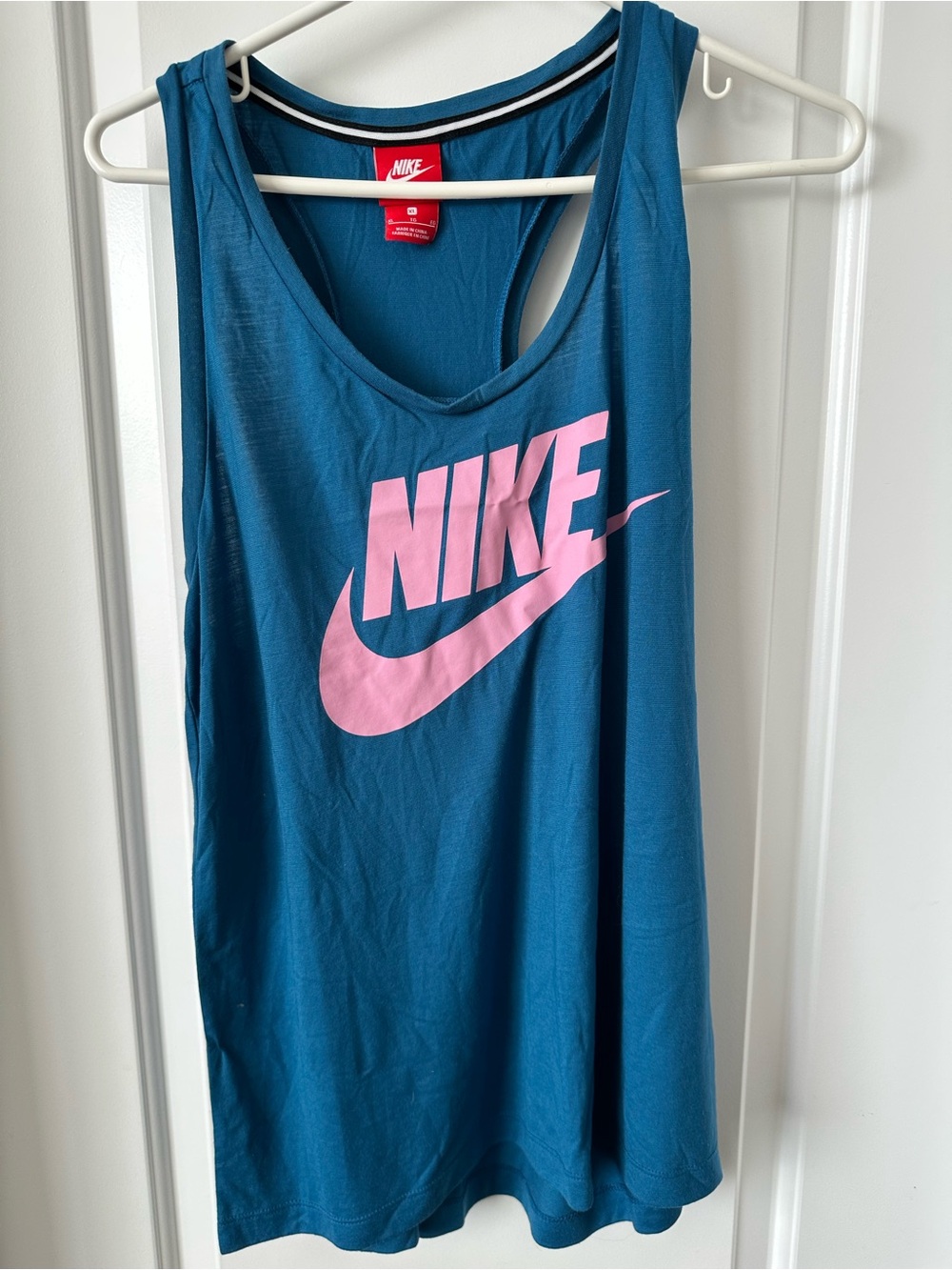 Nike Teal Tank with Pink Logo